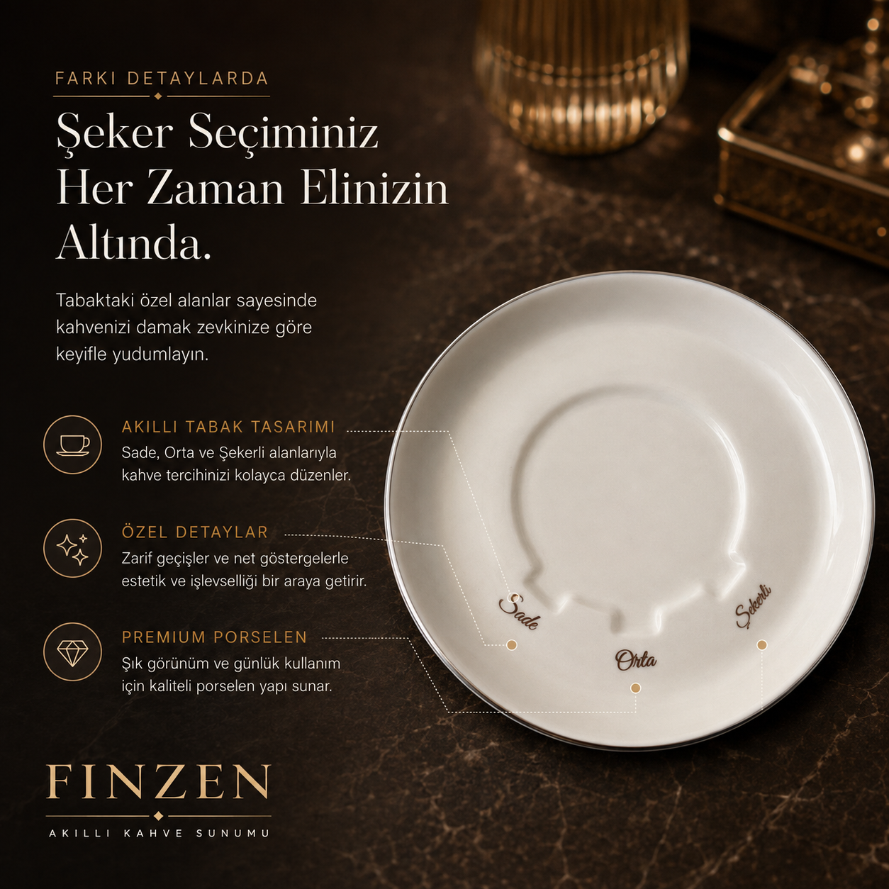Finzen | Olika 12 Parça Akıllı Fincan Seti | ANİMAL COLLECTİON