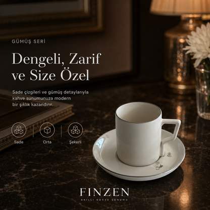 Finzen | Olika 12 Parça Akıllı Fincan Seti | SİLVER