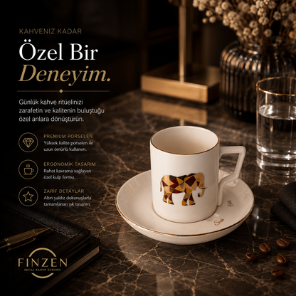 Finzen | Olika 12 Parça Akıllı Fincan Seti | ANİMAL COLLECTİON