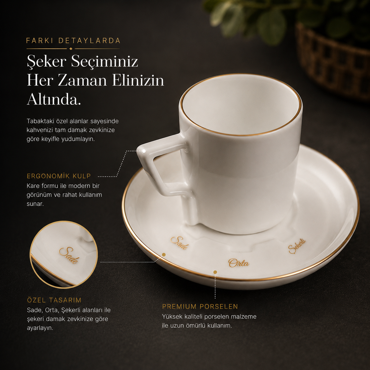 Finzen | Olika 12 Parça Akıllı Fincan Seti