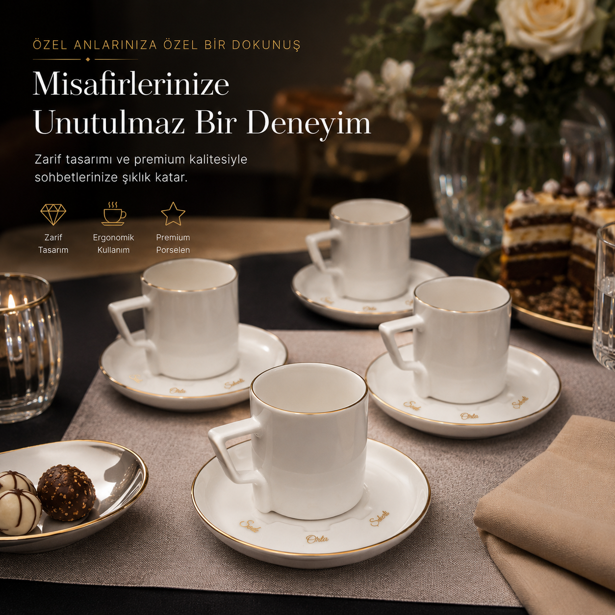 Finzen | Olika 12 Parça Akıllı Fincan Seti